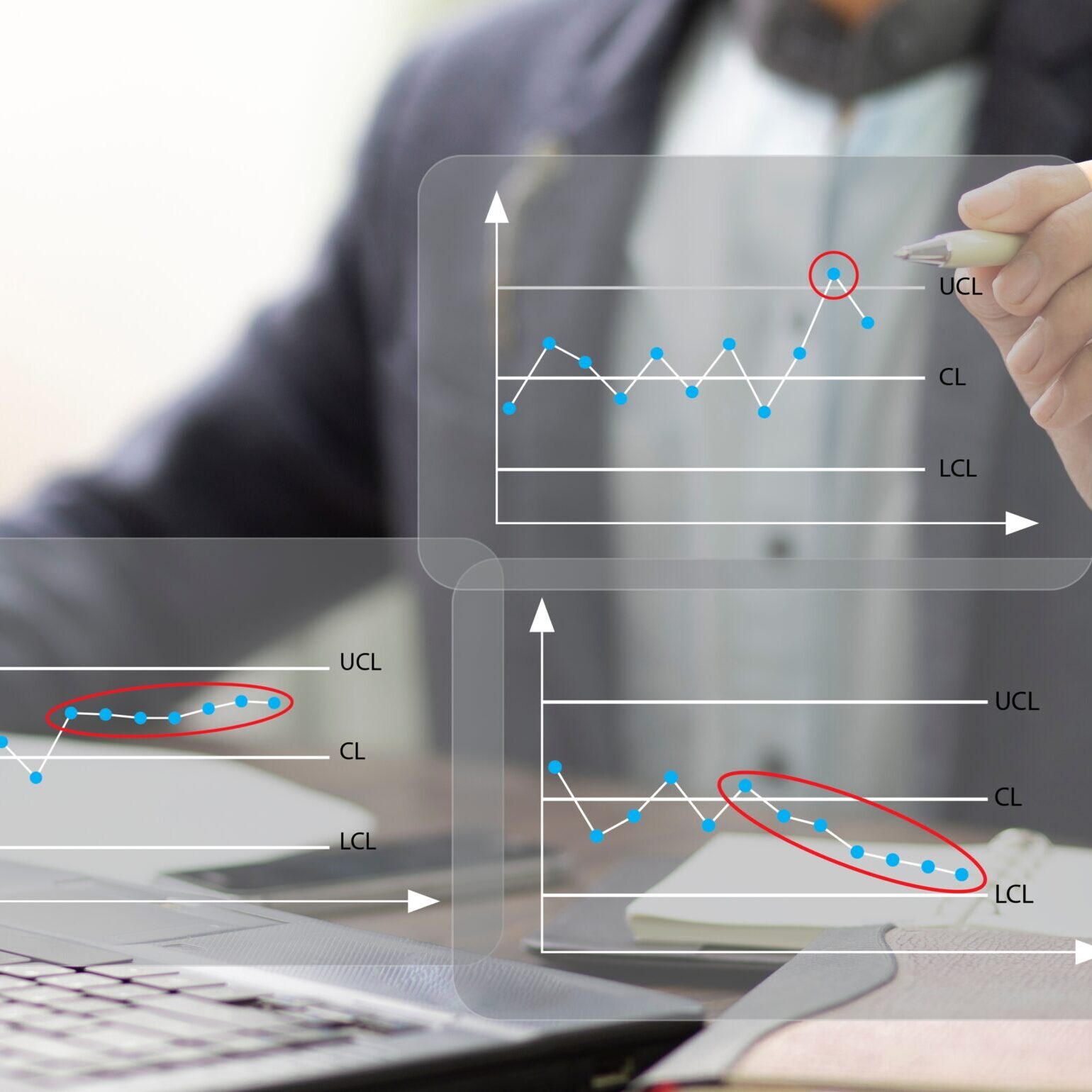 person drawing graphs